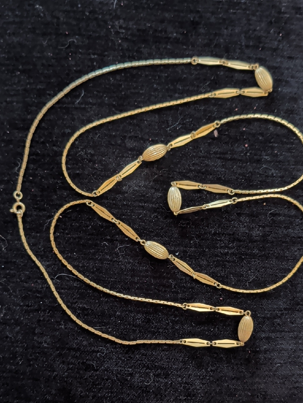 Gold-Tone Oval Bead Station Necklace for Women